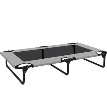PawHut Cama para Perros Plegable Elevada Portátil, Cama para Mascotas con Malla Transpirable, para Perros Grandes, Gris Claro