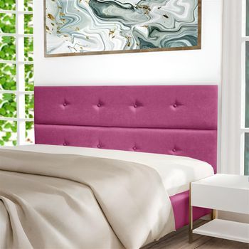 Cabecero Cama Moscú Tapizado Tejido Antimanchas Fucsia 165x70cm