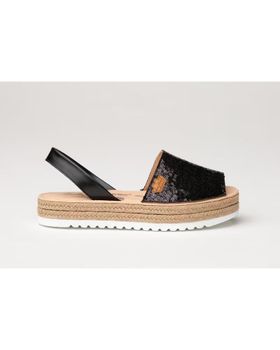 de EVA MAÑAS IBICENCA GLITTER-SEQUINS GEL-MEMORY FOAM 1253 NEGRO
