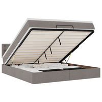 cama otomana con colchon y luces led tela gris taupe 180x200cm vidaxl