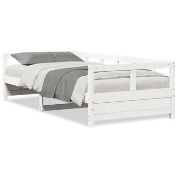Cama Para Adulto | Cama Individual | Sofá Cama Sin Colchón Madera Maciza De Pino Blanco 80x200 Cm