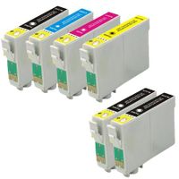 compatible multipack epson t05514 full set  2 extra black ink cartridges 6 pack