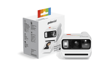 Cámara instantánea - Polaroid Go Gen 3, Espejo para Selfies, Autodisparador, Doble Exposición, Flash, Compatible con la película Go, Blanco