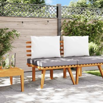 Silla De Jardín | Silla De Exterior | Sillón Con Cojines Madera Maciza De Acacia