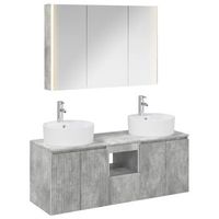 juego de muebles de bano 4 uds gris hormigon vidaxl