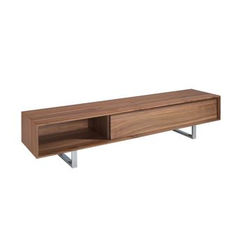 Mueble tv nogal patas acero
