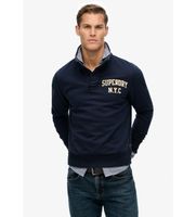 superdry para hombre m2014013a sudadera vintage athletic half button marino m casual algodon