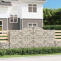 cestas de gaviones 2 piezas  gavion para piedras  gavion decorativo forma de arco hierro 300x50x140160 cm cfw668617