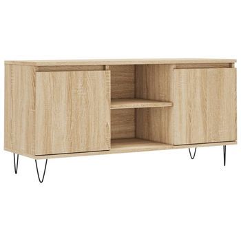 Mueble De Tv Madera De Ingeniería Roble Sonoma 104x35x50 Cm Vidaxl