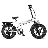 bicicleta electrica plegable rincc r200 bateria de 48 v y 15 ah fat trie 7 marchas color blanco
