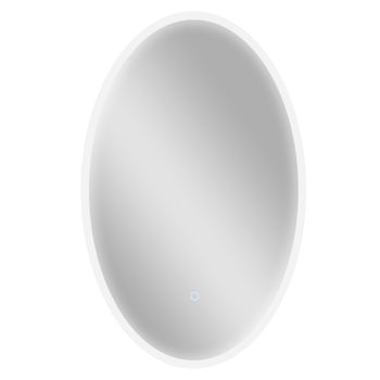 HOMCOM Espejo de baño con iluminación 80 x 50 cm, espejo LED ovalado, antivaho, 3 colores de luz, regulable, transparente   Aosom España