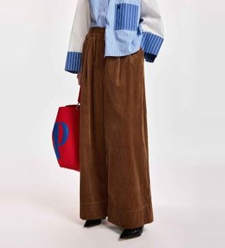 Essentiel Antwerp para mujer. KITCH Pantalón Pana Pierna Ancha Kitch marrón (38), Casual