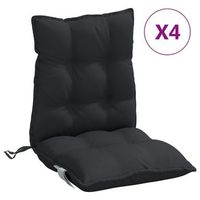 cojines para silla con respaldo bajo 4 uds tela oxford negro vidaxl