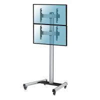 kimex soporte de suelo con ruedas para 2 tv 40-65 altura 240cm vesa 600x400 max 50kg