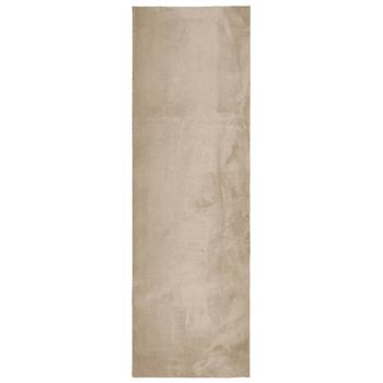 Alfombra De Pelo Corto Suave Lavable Huarte Arena 80x250 Cm Vidaxl