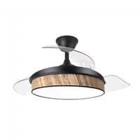 ventilador led aspas plegables moda mini canizo oscuro 72w