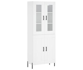 Aparador alto - mueble de almacenamiento madera contrachapada blanco 69,5x34x180 cm es687