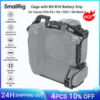 jaula de camara smallrig r5r6 para canon eos r5  r6  r5c  r6 mark ii con empunadura de bateria bg-r10 con orificios roscados de 14 -20 -3464b