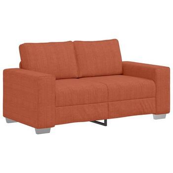 Sofá De Dos Plazas Rojo Anaranjado De 160x77x82 Cm, De Tela De Pana Vidaxl