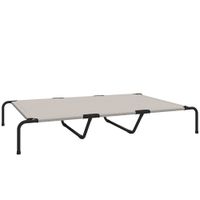 pawhut cama para perros exterior cama elevada para perros grandes con marco de acero tejido de malla transpirable 152x94x23 cm beige   aosom espana
