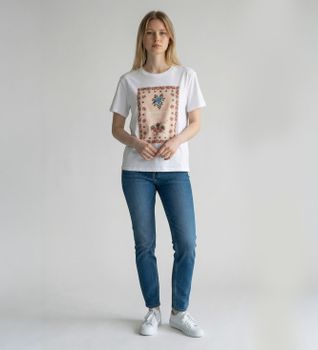 Weekend Max Mara para mujer. 2615971032600 Camiseta Pntera blanco (S), Casual, Algodón, Manga corta