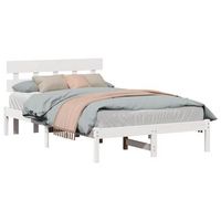 estructura de cama blanco 120 x 200 cm madera maciza de pino vidaxl