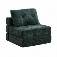 sillon cama plegable chenilla urban meuble 79x79x57cm - verde