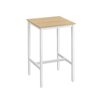 Mesa de Bar, Beige Roble + Blanco Clásico