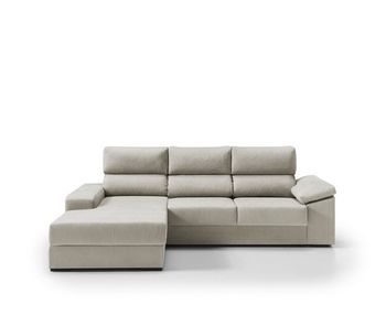 Chaise longue 4 plazas izquierda con arcón rubik color beige
