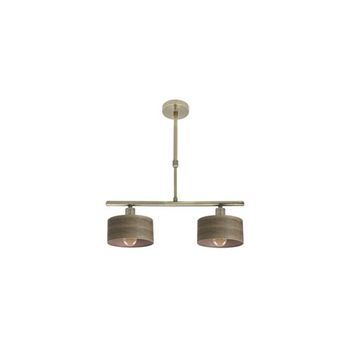 Lampara Gilda 2xe14 Cuero/madera Oscura Regx43x14 Cm