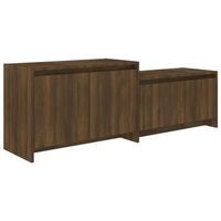mueble tv  mueble de salon  armario tv madera de ingenieria marron roble 1465x35x50 cm