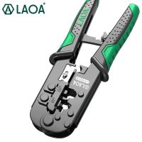 laoa-alicates de red de trinquete prensado de alambre con cabeza de cristal 6p8p