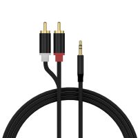 pccom essential cable adaptador 35mm auxiliar a 2 machos rca 25m negro