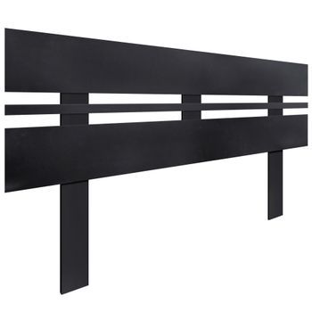 Dhome Cabecero Negro 160cm Horizontal Estilo Ancho Con Patas Madera Reciclada Dm Herrajes Incluidos (160cm Horizontal Ancho, Negro)