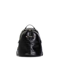 bolso shopping acolchado con estampado de rombos y bolsillo con solapa acolchada con estampado black
