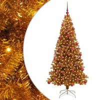 arbol de navidad con 300 led con soporte dorado 180 cm pet