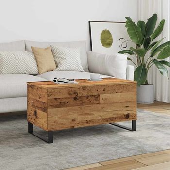 Mesa De Centro，mesa Auxiliar，mesita De Centro Madera De Ingeniería Envejecida 90x44,5x45 Cm Cfw899513