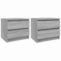 juego de 2 mesitas de noche - mesillas contrachapado gris sonoma 50x39x435 cm mc4562