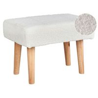 reposapies blanco madera clara 50 x 30 cm boucle patas de madera takoma