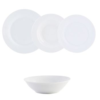 Vajilla porcelana blanca 19 piezas