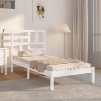 cama individual  cama de adulto  estructura de cama sin colchon madera maciza blanco 100x200 cm cfw339778