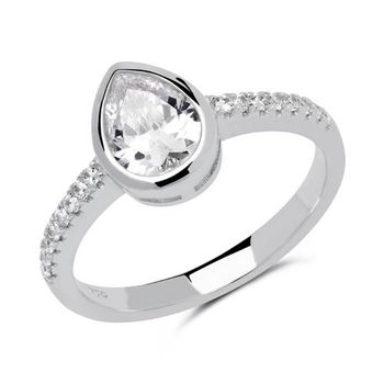 Anillo plata 925 gota circonita
