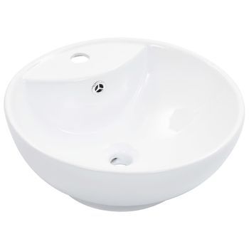 Lavabo Con Rebosadero 46,5x18 Cm Cerámica Blanco Vidaxl