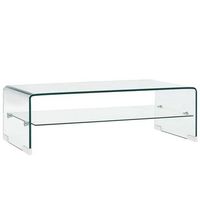 mesa de centro 98x45x31 cm vidrio de seguridad templado - transparente