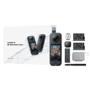 Insta360 X5 Esencial Kit 8K 360º Cámara Deportiva 185min Autonomía HDR Activo 5.7K a 60fps Negro