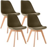 juego de 4 sillas de comedor linares terciopelo marron oscuro 50x49x83 cm clp