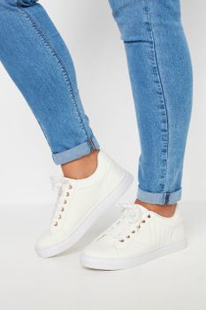 Deportivas Blancas Acolchadas En Ancho Especial