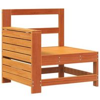 sofa de jardin  sofa de exterior con reposabrazo mesa auxiliar madera pino marron