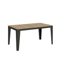 mesa extensible 90x160264 cm flame evolution roble natural estructura antracita