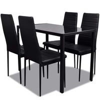 conjunto de mesa y sillas de comedor 5 piezas negro vidaxl